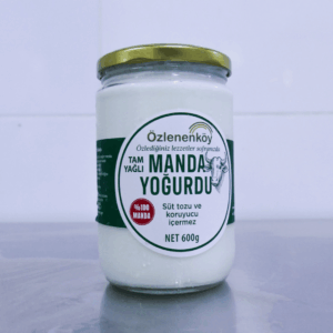 600 Gram Cam Kavanoz Tam Yağlı Manda Yoğurdu