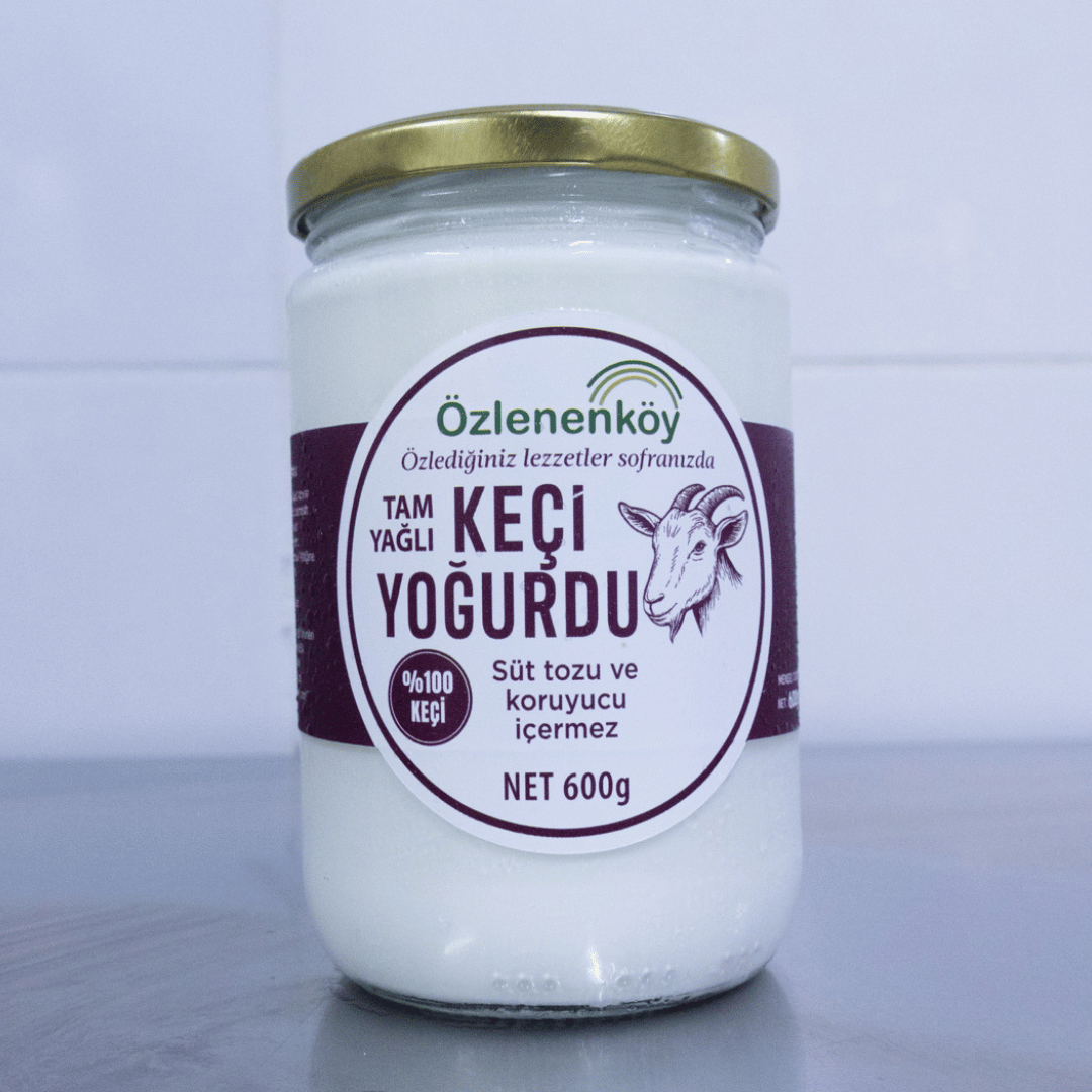 600 Gram Cam Kavanoz Tam Yağlı Keçi Yoğurdu